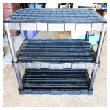 Black Plastic Storage Shelf 37"Tx38"Wx24"D