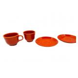 Fiesta Coffee Cups W/Saucers