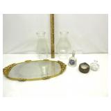 Vintage Items,Vanity Tray,Oil Lamp Globes