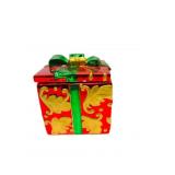 Christmas Present Ceramic Cookie Jar 8"T