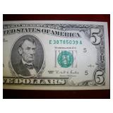 $5 1995 GEM NEW Fr#1985E Ser# E38785039A