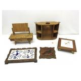 Vintage Decor,Wood Bench,Trivets