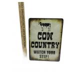 Cow Country Metal Sign