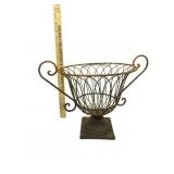 Metal Yard Art Basket Planter