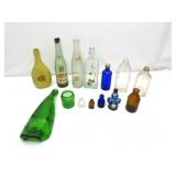 Vintage Colored Glass Bottles