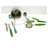 Vintage Green Handle Utensils