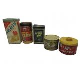 Vintage Kitchen Tins,Ap,Maxwell House,Saltines