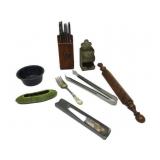 Vintage Kitchen Items,Knife Set,Grader,Matchbox