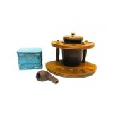 Pipe Stand W/Humidor,Tin