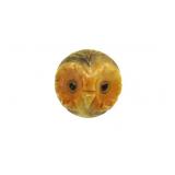 Genuine Alabaster Hand Carved Italy Owl Head