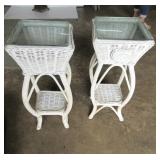 Wicker Pedestals Glass Tops 2Ft Tallx10'x10' Top
