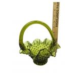 Hobnail Olive Green Basket
