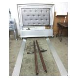 Mid Century Bed Silver Toned 63'W