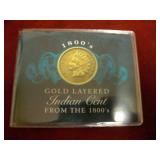 1899 Indian Head Cent 24K Gold Plated