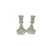 Towle Full Lead Crystal Candle Holders 6'