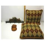 Cabin Decor,Wood Moose Hat Hanger,Pillows
