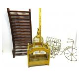 Home Decor,Metal Bike,Wood Cage Decor