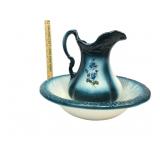 Ironstone Pottery Pitcher W/Wash Basin