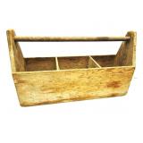 Vintage Wood Carry Box Metal Handle 2Ft Wide
