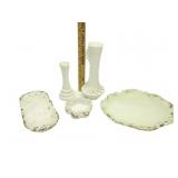 Antique Milk Glass Trinket Dishes,Vases