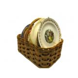 Basket Of Vintage Dishes