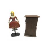 Vintage Wood Doll Display,Cabinet 15'