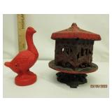 Antique Cast Iron Carousel Bank W/ 4'T