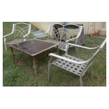 4 Pcs. Patio Set w/Glass Table & No Cushions