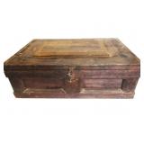 Antique Wood Trunk 30.5"x10"D