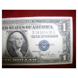$1 1935D Wide Silver Cert. Ser# D36385430G - CRISP