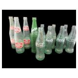 Vintage Soda Bottles.Sprite,Dr.Pepper,Coca-Cola