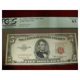 $5 1953B* Fr#1534* PCGS CN63 Ser# *12369483A