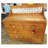 Antique Dresser With Handpainted Tiles