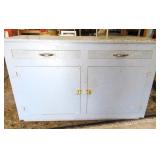 Vintage Wood Work Cabinet 47"Wx17"Dx31"T