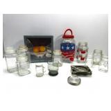 Kitchen Glass Cannisters W/Misc