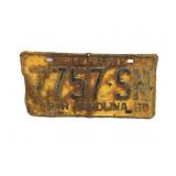 1960 NC License Plate