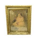Antique Framed Photograph Damaged 21"X25"