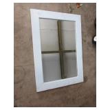 Large White Wood Framed Mirror 42"Wx29.5"T