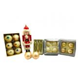 Vintage Christmas Ornaments W/Nutcracker