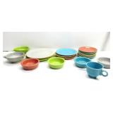 Various Colored Fiestaware Dishes