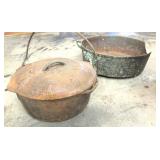 Cast Iron Pots,One Is Broke Great Planter