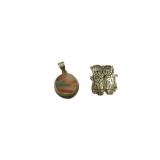 Picture Jasper W/Sterling Cat Pin