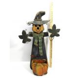 Wood Pumpkin Witch Halloween Decor
