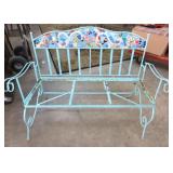 Metal Patio Bench W/Mosaic Tile No Cushion 44"W