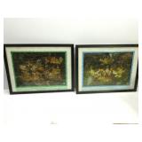 Framed Oriental Prints 16.5"x13.5"