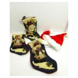 Santa Hats W/Christmas Stockings