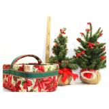 Christmas Decor,Basket W/Christmas Tree Decor