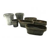 Metal And Wood Planters