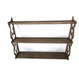Mid Century Wood Hanging Display Shelf 27'x31'x5'