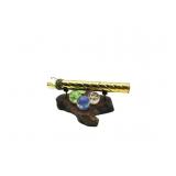 Brass Kalediscope On Natural Wood Base